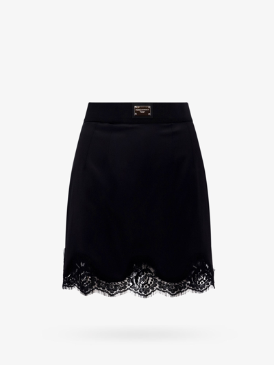 Shop Dolce & Gabbana Closure With Zip Skirts In Black