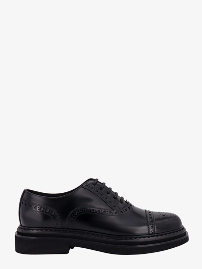 Shop Dolce & Gabbana Leather Lace Up In Black