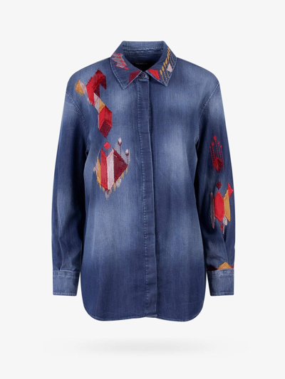 Shop Dondup Long Sleeves Shirts In Blue