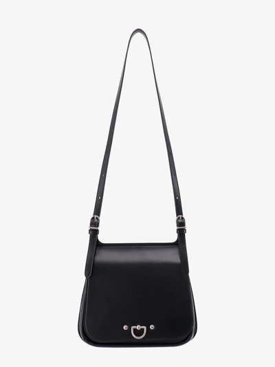 Shop Durazzi Milano Leather Shoulder Bags In Black