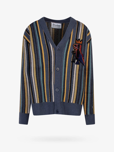 Shop Etudes Studio Closure With Buttons Ribbed Profile Knitwear In Multicolor