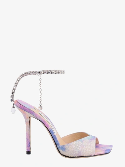Shop Jimmy Choo Squared Toe Leather Sandals In Multicolor