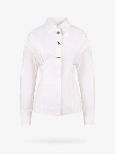 Shop K Krizia Long Sleeves Cotton Shirts In White