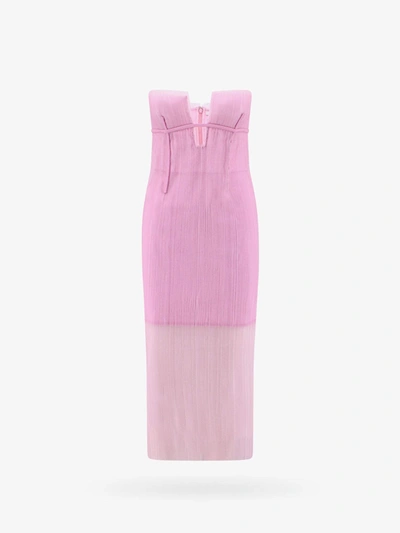 Shop Krizia Closure With Zip Lined Dresses In Pink