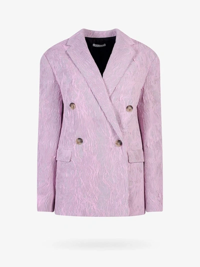 Shop Krizia Double-breasted Peak Lapel Blazers E Vests In Pink