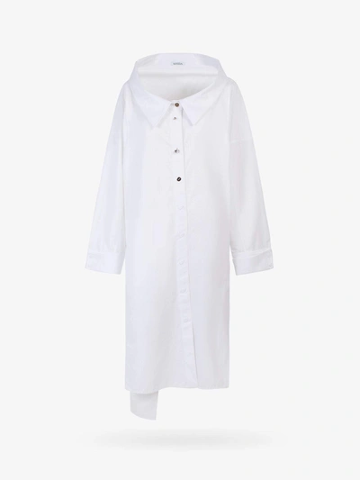 Shop Krizia Long Sleeves Cotton Dresses In White