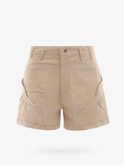 Shop Laurence Bras Cotton Stitched Profile Shorts In Beige