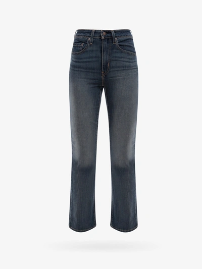 Shop Levi's Leather Flared Jeans In Black