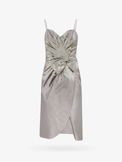 Shop Maison Margiela Closure With Zip Dresses In Silver