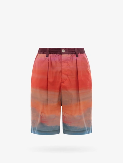 Shop Marni Cotton Closure With Buttons Bermuda Shorts In Multicolor
