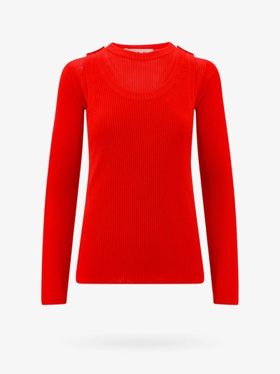 Shop Marni Crew Neck Long Sleeves Top In Red