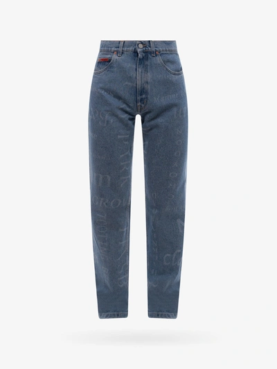 Shop Martine Rose Cotton Closure With Zip Stitched Profile Jeans In Blue