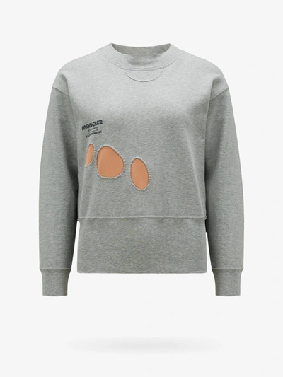 Shop Moncler Genius Crew Neck Long Sleeves Cotton Sweatshirts In Grey