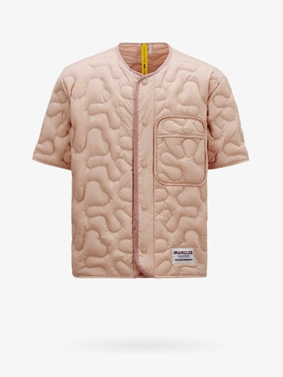Shop Moncler Genius Crew Neck Short Sleeve Closure With Snap Buttons Shirts In Pink