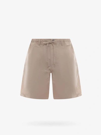 Shop Nanushka Closure With Buttons Bermuda Shorts In Beige