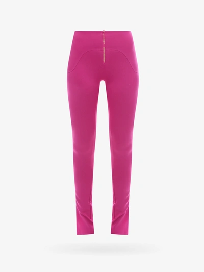 Shop Off-white High Waist Closure With Zip Leggings In Purple