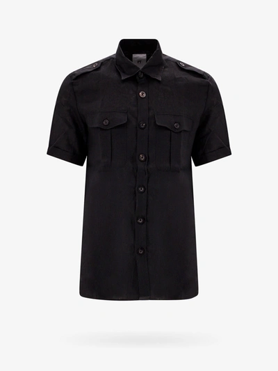 Shop Pt Torino Short Sleeve Closure With Buttons Shirts In Black