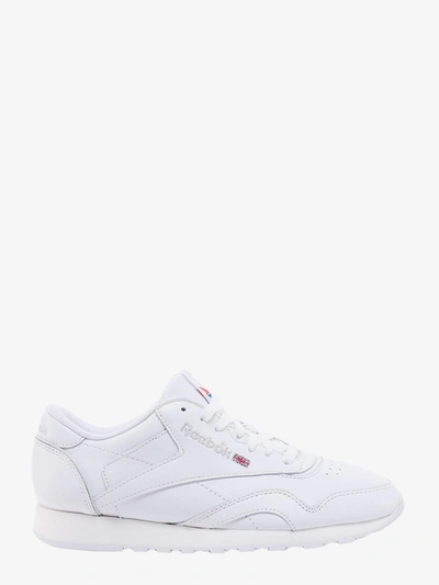 Shop Reebok Leather Stitched Profile Lace-up Sneakers In White