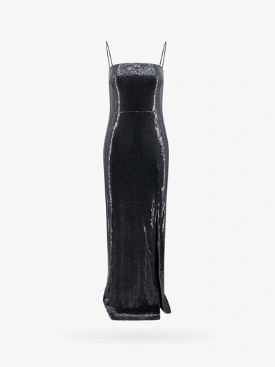 Shop Rotate Birger Christensen Closure With Zip Lined Long Dresses In Black