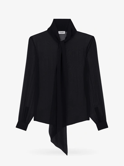Shop Saint Laurent Long Sleeves Shirts In Black