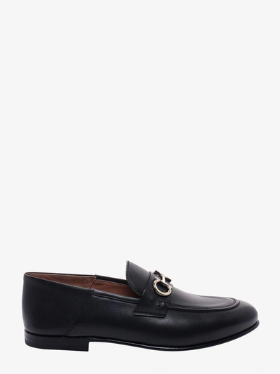 Shop Ferragamo Leather Stitched Profile Loafers In Black