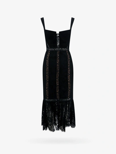 Shop Self-portrait Sleeveless Closure With Zip Lined Long Dresses In Black