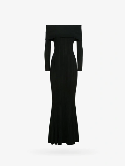 Shop Self-portrait Long Sleeves Flared Long Dresses In Black