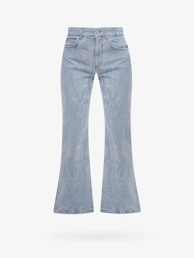 Shop Stella Mccartney Closure With Zip Stitched Profile Flared Jeans In Blue