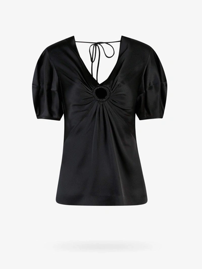 Shop Stella Mccartney V-neck Short Sleeve Closure With Zip Top In Black
