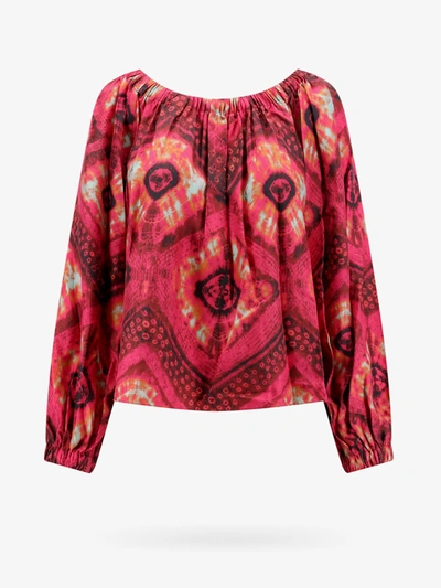 Shop Ulla Johnson Long Sleeves Silk Printed Top In Multicolor