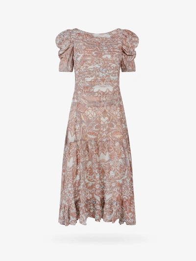 Shop Ulla Johnson Short Sleeve Closure With Zip Lined Dresses In Beige