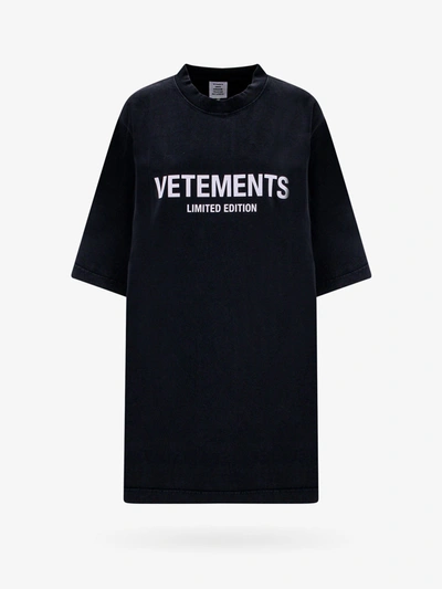 Shop Vetements Crew Neck Short Sleeve Cotton T-shirts In Black