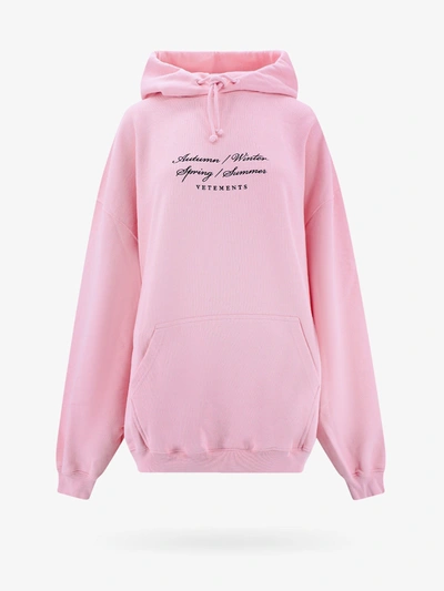 Shop Vetements Long Sleeves Ribbed Profile Sweatshirts In Pink