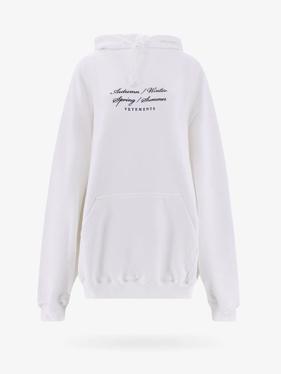 Shop Vetements Long Sleeves Ribbed Profile Sweatshirts In White