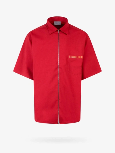 Shop Vtmnts Short Sleeve Closure With Zip Shirts In Red