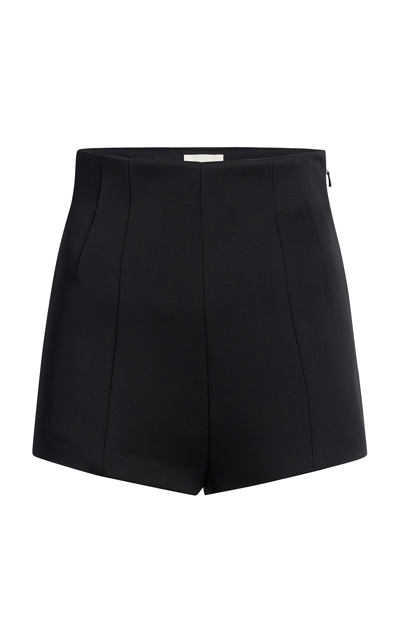 Shop Khaite Lennman Satin-crepe Shorts In Black