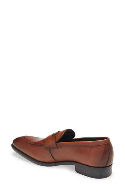 Nordstrom Dino Penny Loafer In Brown Leather