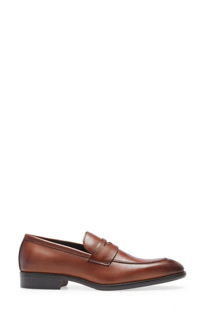 Nordstrom Dino Penny Loafer In Brown Leather
