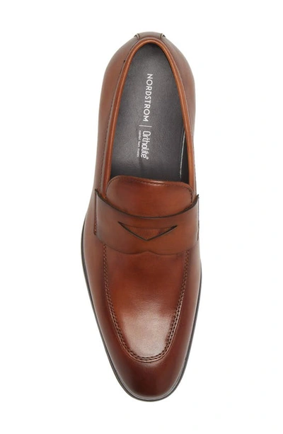 Nordstrom Dino Penny Loafer In Brown Leather