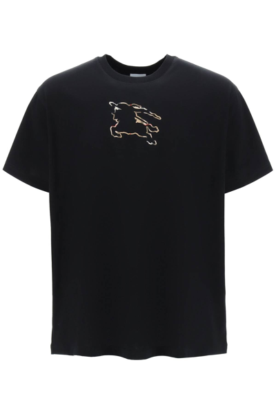 Shop Burberry Ekd Inlay T-shirt Men In Black