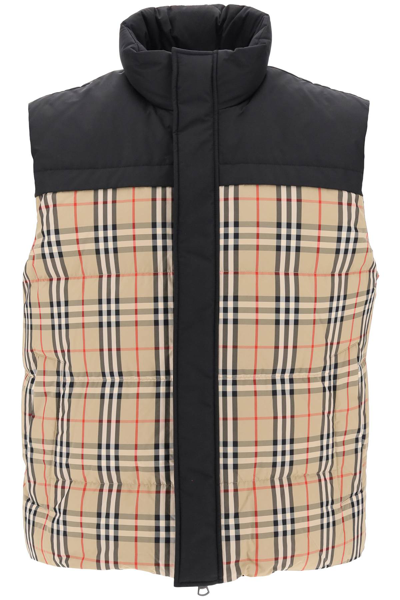 Shop Burberry Oakwood Reversible Puffer Vest Men In Multicolor