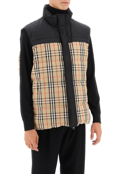 Shop Burberry Oakwood Reversible Puffer Vest Men In Multicolor