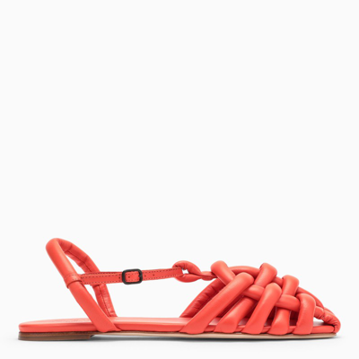 Shop Hereu Clementine Cabersa Leather Sandal Women In Orange