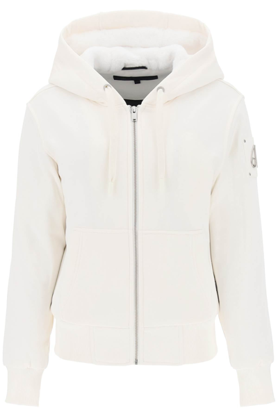 Shop Moose Knuckles 'bunny' Jacket With Eco-fur Insert Women In White
