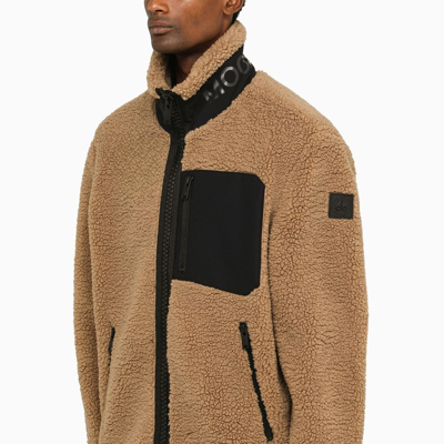 Shop Moose Knuckles Brown Saglek Zip-sweatshirt In Pile Men