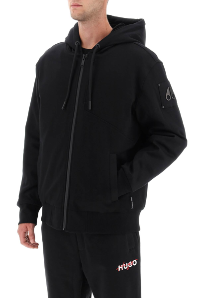 Shop Moose Knuckles Tilden Hooded Jacket With Embroidered Logo Men In Black