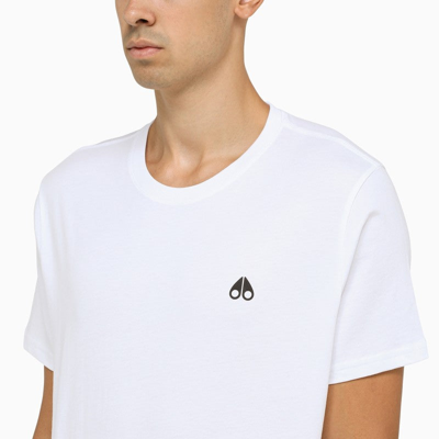 Shop Moose Knuckles White Cotton Slim Fit T-shirt Men