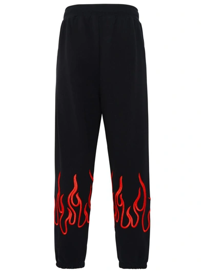 Shop Vision Of Super Pantalone Jogger Fiamme Rosse In Black
