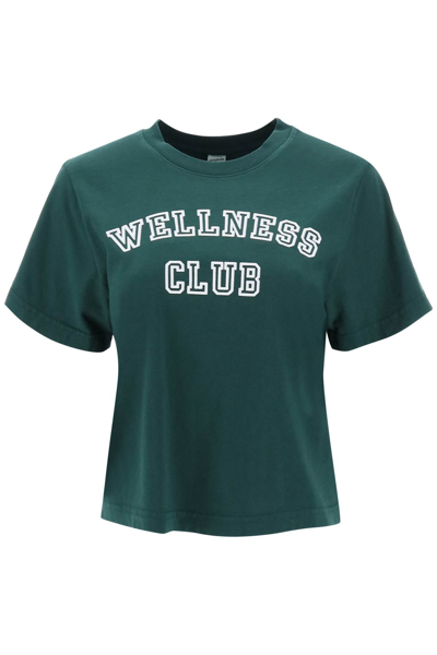 Shop Sporty And Rich Sporty Rich Wellness Club Cropped T Shirt In Green