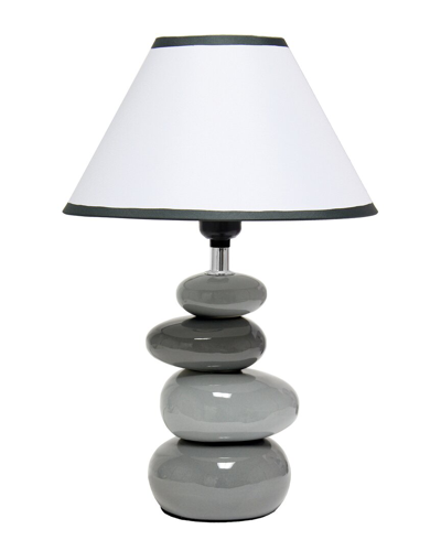 Shop Lalia Home Priva 14.7in Contemporary Ceramic Stacking Stones Table Desk Lamp In Grey
